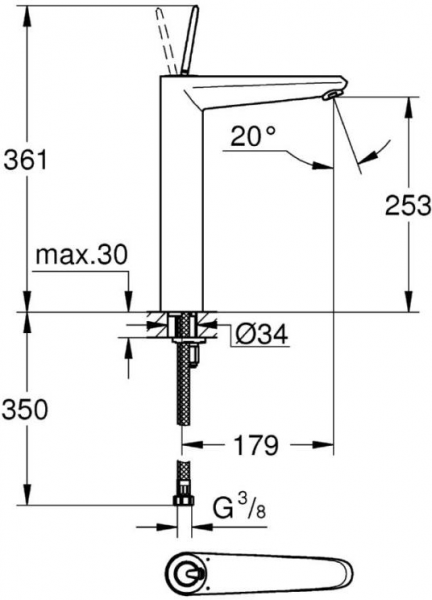 Grohe Eurodisc 23428000 Lavabo Bataryası