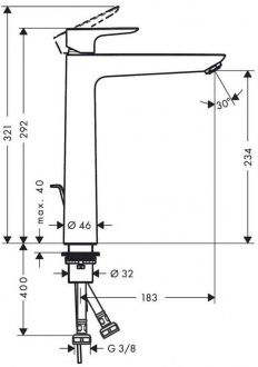 Hansgrohe Talis E 71716670 Lavabo Bataryası