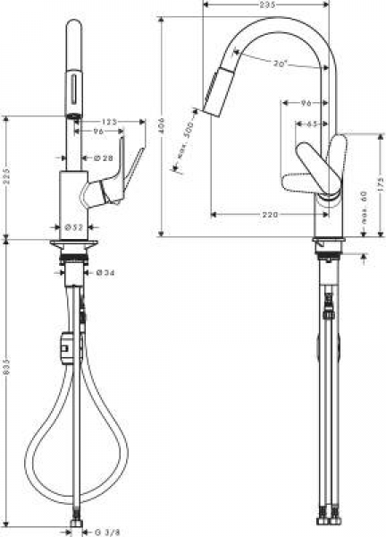 Hansgrohe Focus 31815670 Eviye Bataryası