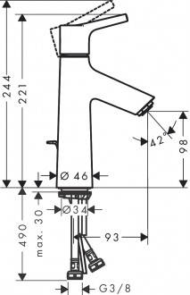 Hansgrohe Talis S 72020000 Lavabo Bataryası
