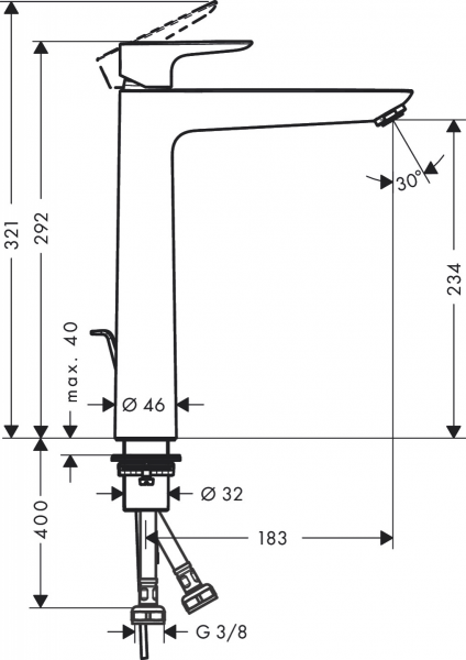 Hansgrohe Talis E 71740670 Lavabo Bataryası