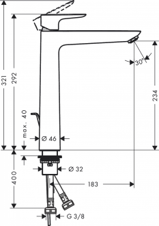 Hansgrohe Talis E 71740670 Lavabo Bataryası