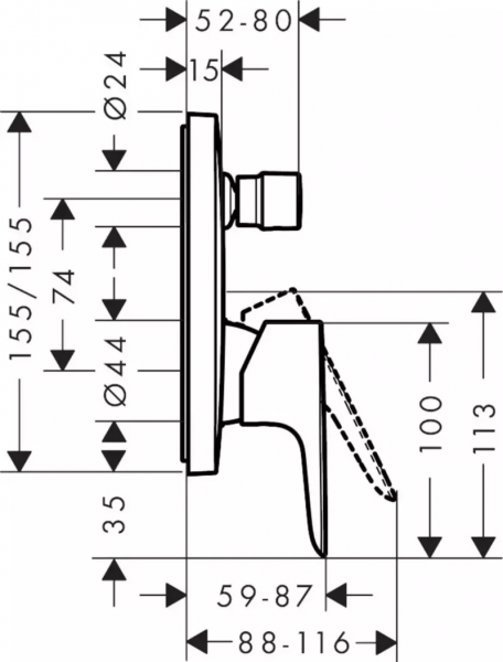Hansgrohe Talis E 71745000 Banyo Bataryası