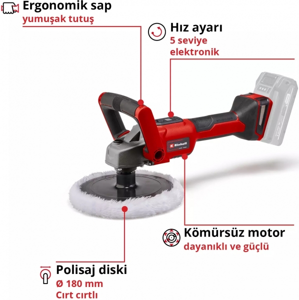 Einhell CE-CP 18/180 E Polisaj Makinesi (1 Akülü / 2.5 Ah)
