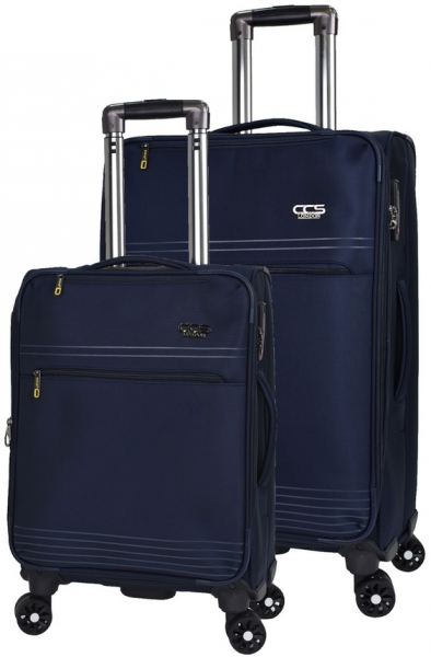 ÇÇS 610 Ultra Light Hafif Lüx Kumaş Büyük ve Kabin Boy 2'li Valiz Seti