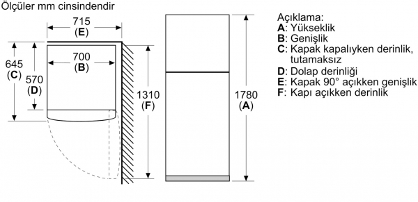 Bosch KDN43NWE0N Buzdolabı