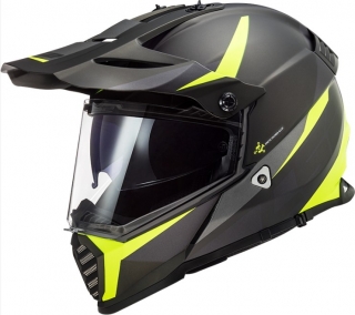 LS2 Pioneer Evo Adventurer Mat Siyah Neon Sarı