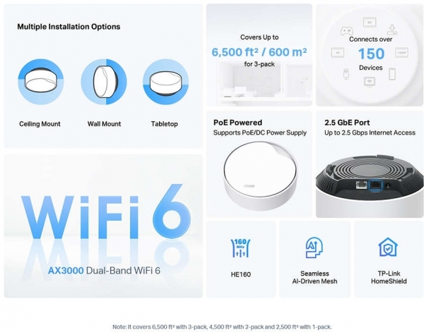 TP-Link Deco X50-PoE 3'lü Router