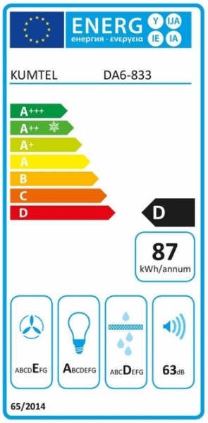 Kumtel DA6-833 Beyaz Davlumbaz