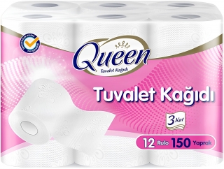 Queen Tuvalet Kağıdı 12 Rulo