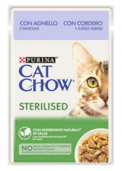 Cat Chow Pouch Kısırlaştırılmış Kuzu Etli Yetişkin 85 gr Kedi Maması