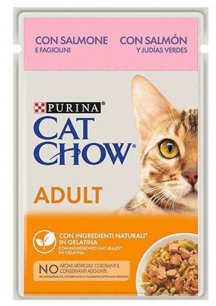 Cat Chow Somonlu Ve Yeşil Fasulyeli 85 gr Kedi Maması