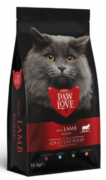 Paw Love Kuzu Etli Yetişkin 15 kg Kedi Maması