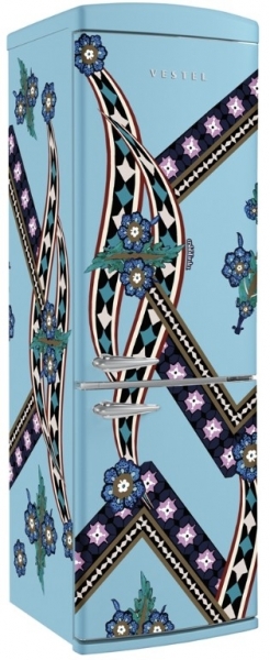 Vestel x Aslı Filinta Retro NFK37211 Düş Mavisi Saz Buzdolabı