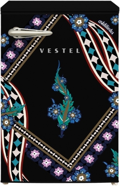 Vestel x Aslı Filinta Retro SB14311 Siyah Saz Buzdolabı