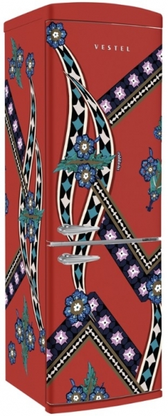 Vestel x Aslı Filinta Retro NFK37211 Kırmızı Saz Buzdolabı