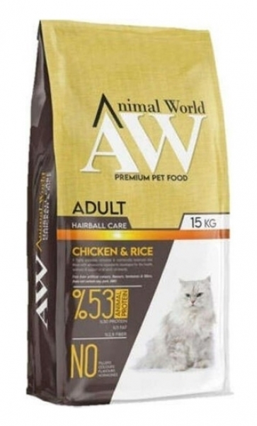 Animal World Cat Tavuklu Pirinçli Yetiskin 15 kg Kedi Maması
