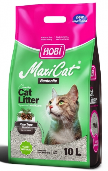 Hobi Maxicat Çam Kokulu Bentonit 10 lt Kedi Kumu