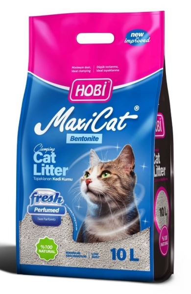Hobi Maxicat Fresh Parfümlü Bentonit 10 lt Kedi Kumu
