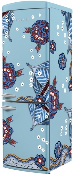 Vestel x Aslı Filinta Retro NFK37201 Düş Mavisi Çini Buzdolabı
