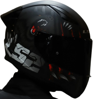 LS2 Rapid 2 Race Clawn Mat Siyah-Gri-Kırmızı