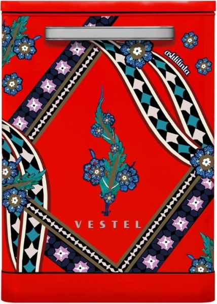 Vestel x Aslı Filinta BM 5001 Retro Kırmızı Saz Bulaşık Makinesi