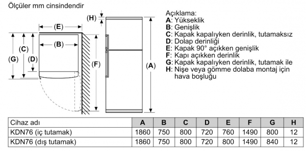 Siemens KD76NXWE0N Buzdolabı