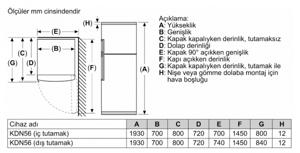 Siemens KD56NXWE0N Buzdolabı