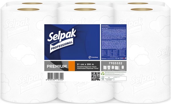 Selpak Professional Premium Sensörlü 200 m Kağıt Havlu 6 Rulo
