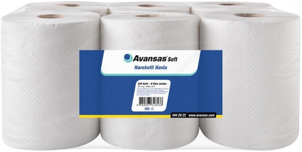 Avansas Soft Hareketli 21.5 cm Kağıt Havlu 6 Rulo