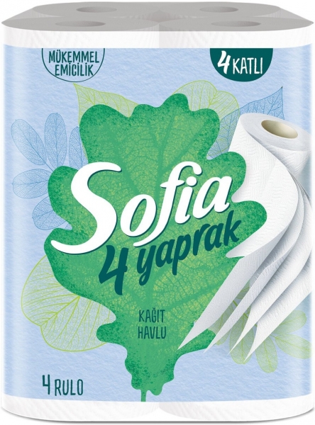 Sofia 4 Yaprak Kağıt Havlu 4 Rulo