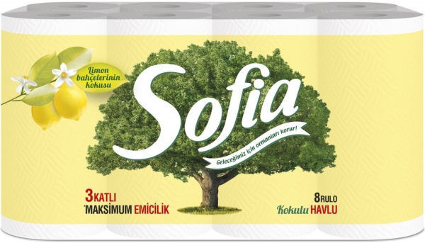 Sofia Limon Kokulu Kağıt Havlu 8 Rulo