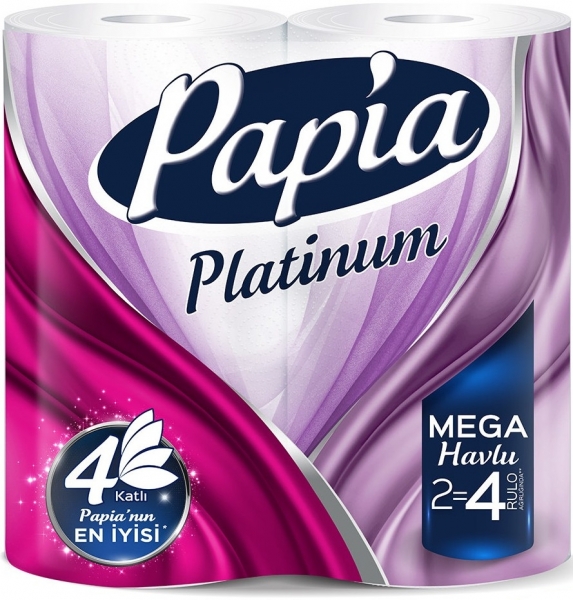 Papia Platinum Jumbo 2=4 Kağıt Havlu 2 Rulo