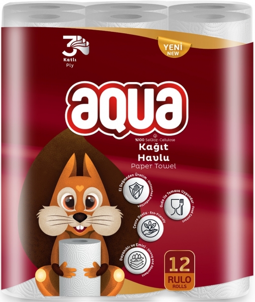Aqua Kağıt Havlu 12 Rulo