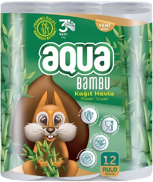 Aqua Bambu Kağıt Havlu 12 Rulo