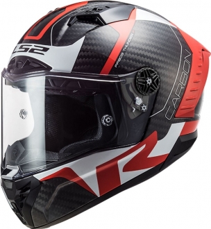 LS2 Thunder Karbon Racing 1 Kırmızı-Beyaz