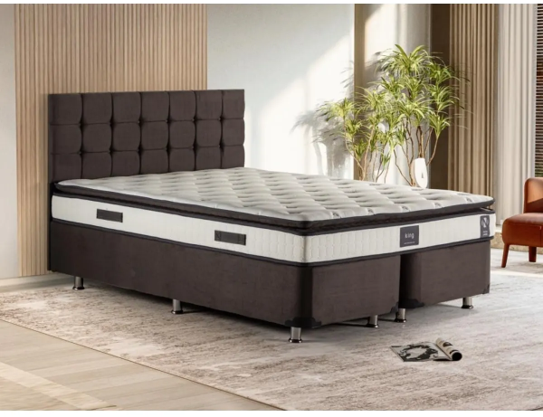 Niron King 160x200 Baza+Başlık+Yatak Seti