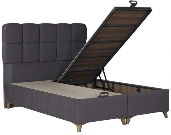 Tutku Silver 90x190 Baza+Başlık+Yatak Seti