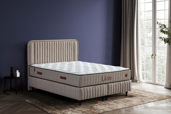 İndivani Lion 200x200 Baza+Başlık+Yatak Seti