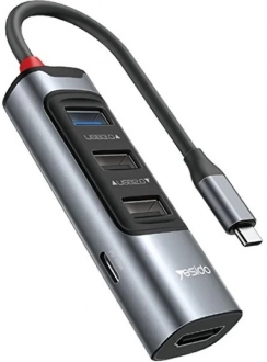 Yesido HB22 Type-C to USB 3.0 HDMI Type-C Dönüştürücü