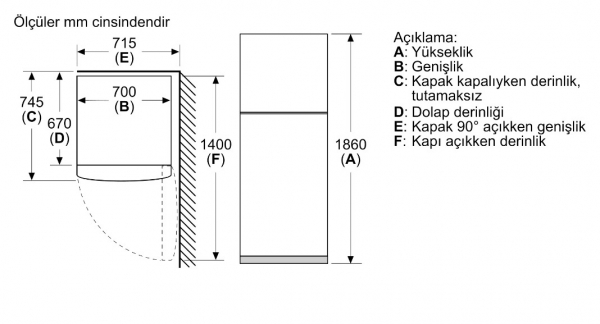 Siemens KD55NNLE0N Buzdolabı