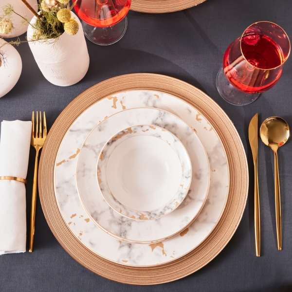 Karaca Marble 24 Parça Yemek Takımı