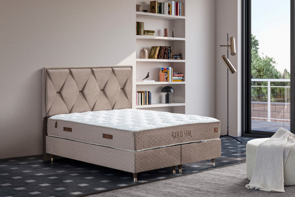 İndivani Gold Star 150x200 Baza+Başlık+Yatak Seti