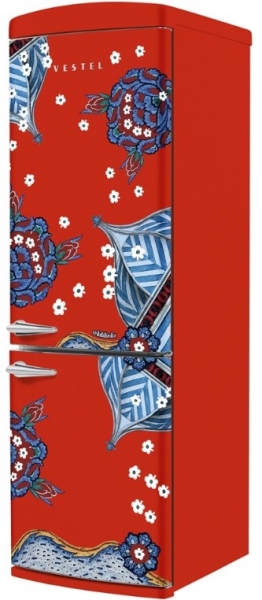 Vestel x Aslı Filinta Retro NFK37211 Kırmızı Çini Buzdolabı
