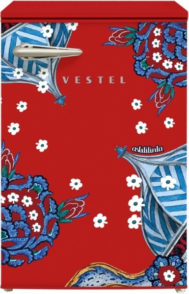 Vestel x Aslı Filinta Retro SB14311 Kırmızı Çini Buzdolabı