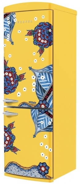 Vestel x Aslı Filinta Retro NFK37011 Sarı Çini Buzdolabı