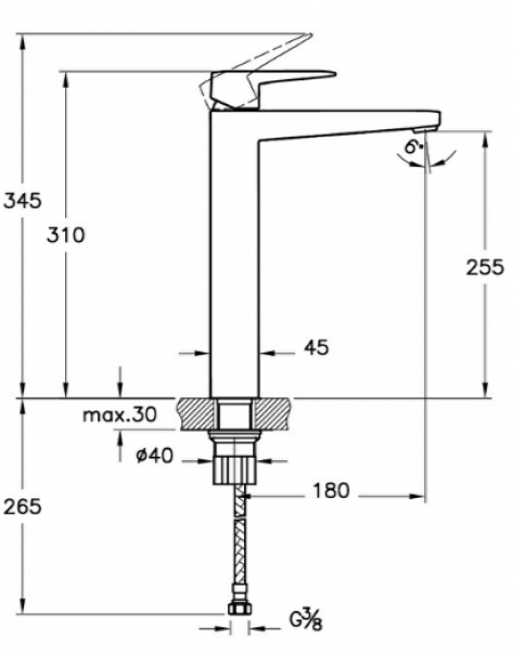 Artema Root Square A4273336 Lavabo Bataryası