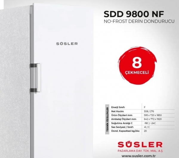 Süsler SDD 9800 NF Derin Dondurucu