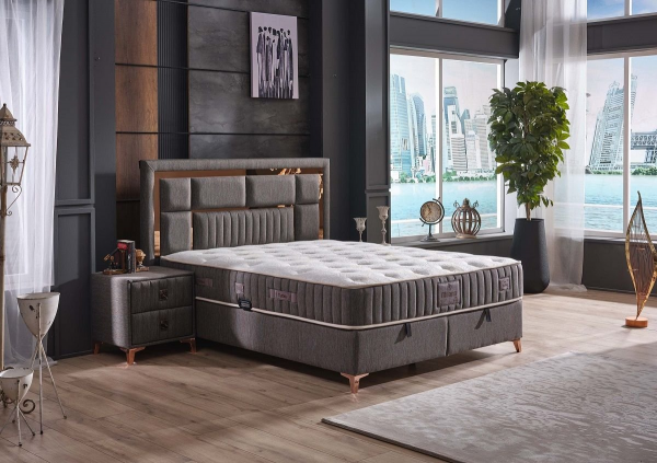 Tutku Milano 140x190 Baza+Başlık+Yatak Seti