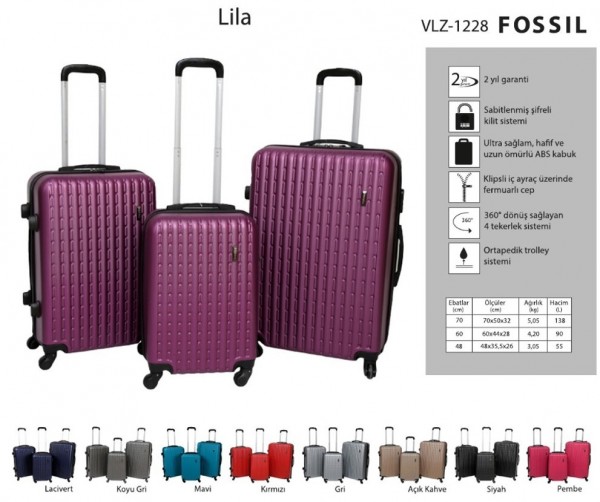 NK VLZ-1228 3'lü Valiz Seti